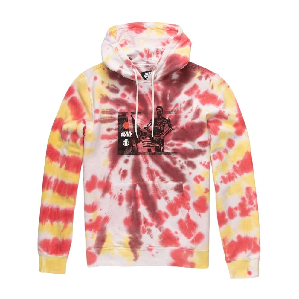 Element X Star Wars Droid Tie Dye Hoodie Mens Size Large Red Combo R2D2 C3PO